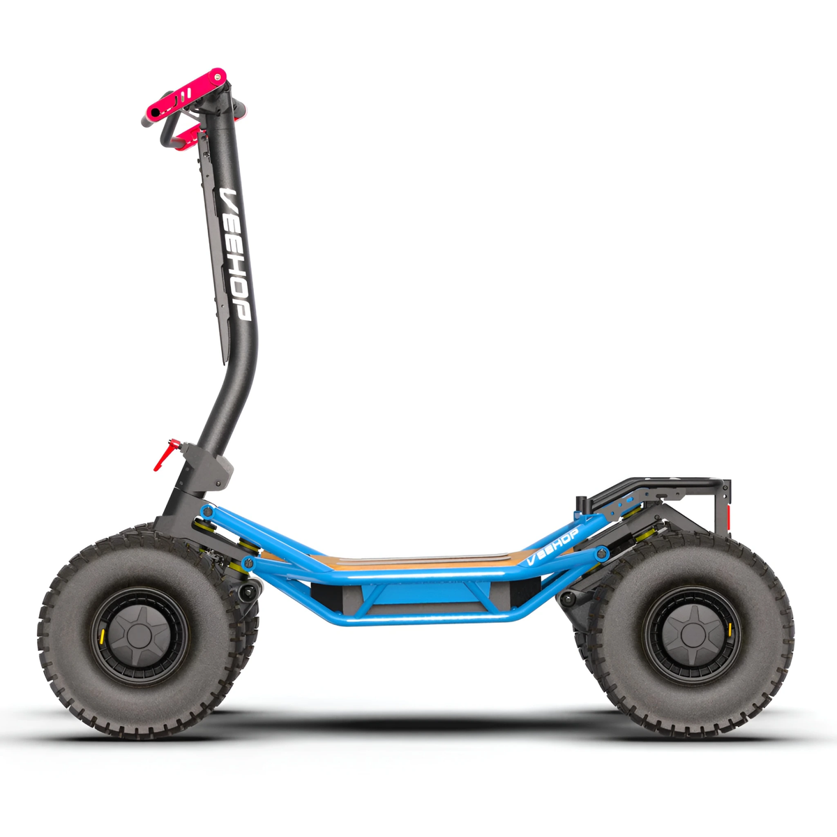 Blue VEEHOP 2WD/4WD electric scooter, side profile view with off-road tires