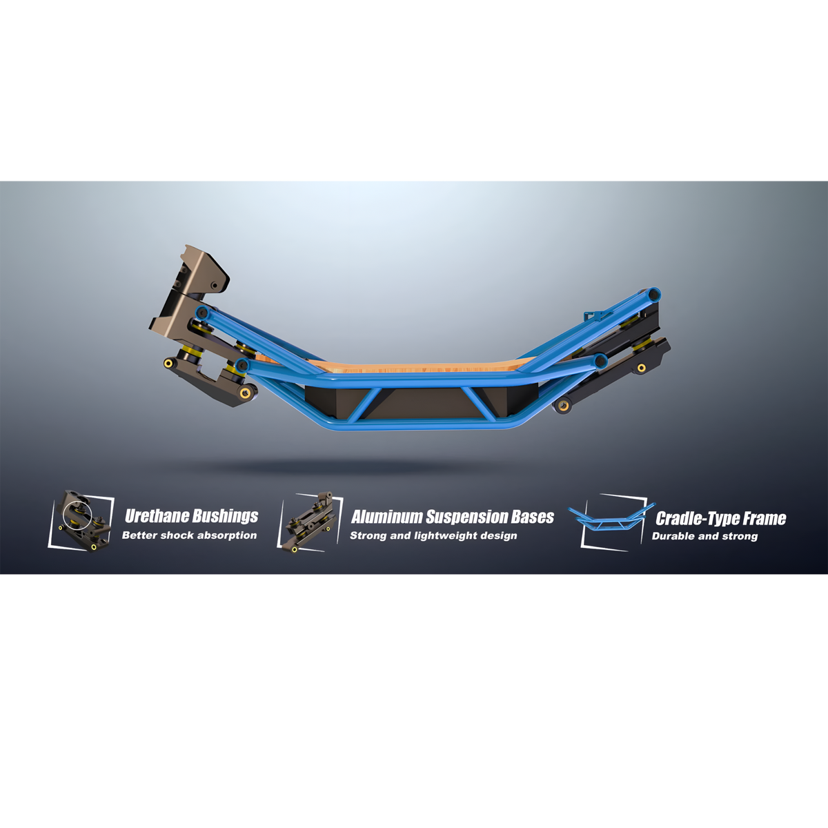 VEEHOP 2WD/4WD electric scooter suspension frame construction diagram