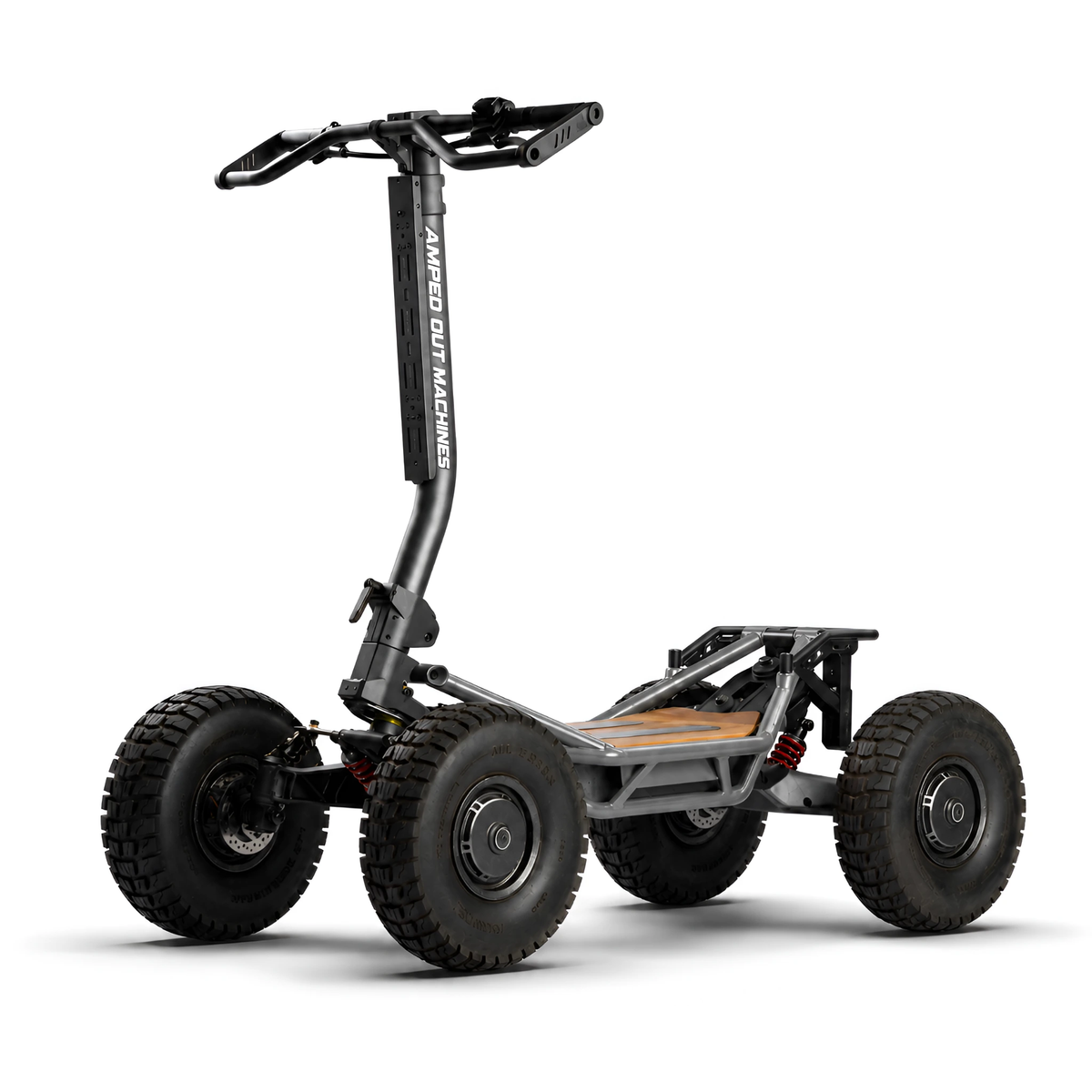 Grey VEEHOP 2WD/4WD electric scooter, side profile view with off-road tire