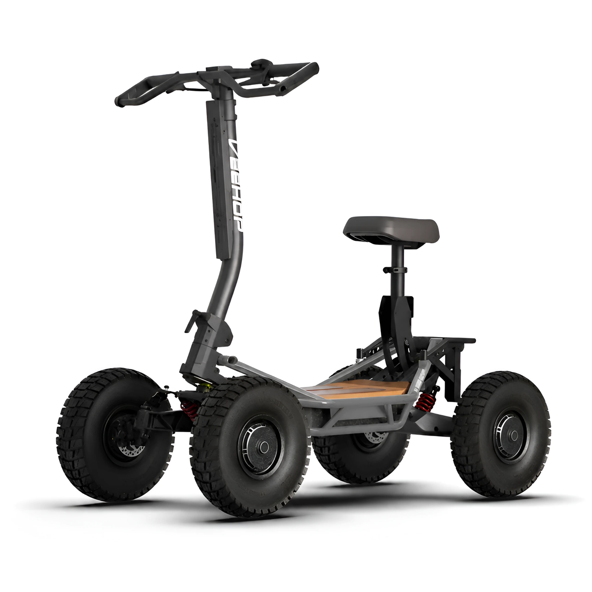Grey VEEHOP 2WD/4WD electric scooter with padded comfort seat